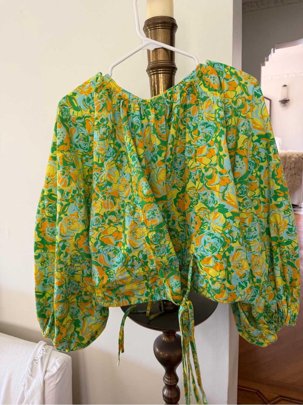 Coniglio Palm Beach “SET” Floral Cotton Gauze Ruffle Pareo Dress in Lime Green💚 - Picture 12 of 12